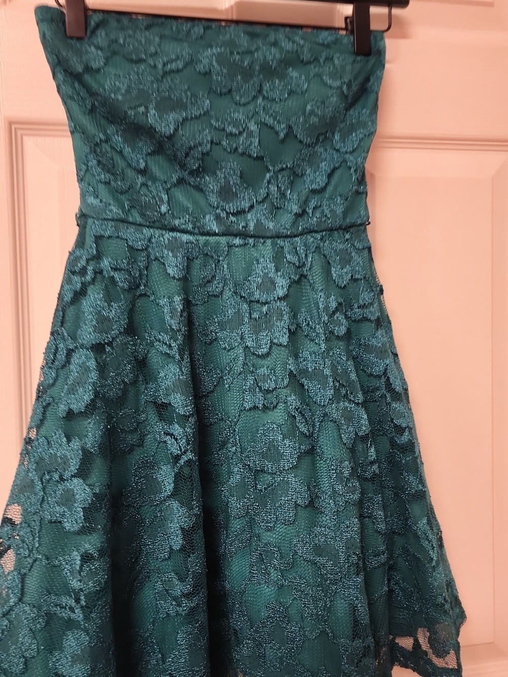 Lily Rose Teal Lace Strapless Party Dress